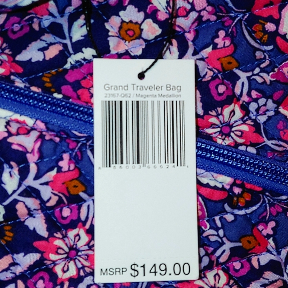 Vera Bradley Grand Traveler in Magenta Medallions - Picture 6 of 7
